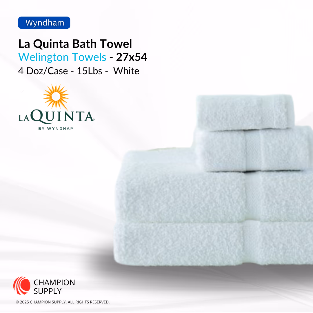 LaQuinta Bath Towel Dobby 27x54 15 lbs/dozen White, Case of 48